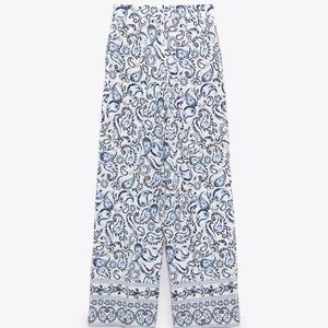 ZARA Straight cut printed pants